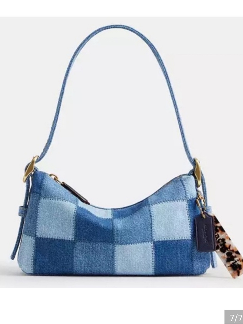 Coach Coachtopia Alter Ego Slouchy Shoulder Bag Checkerboard Denim NWT & Dusty